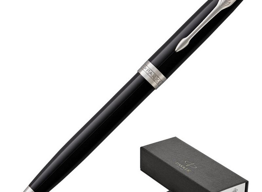 Ручка шариковая Parker Sonnet Lacquer Deep Black CT цвет чернил черный цвет корпуса черный (артикул производителя 1931502)